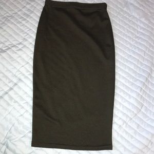 Olive green pencil skirt